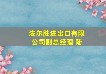 法尔胜进出口有限公司副总经理 陆